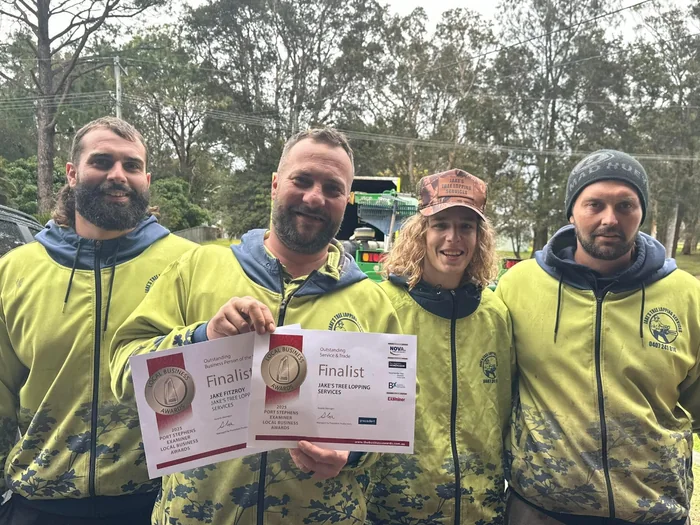The crew with their local business awards